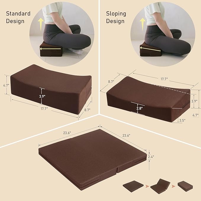 Meditation Cushion - Floor Pillow for Adults - Floor Seating & Meditation Pillow - Yoga Bolster with Washable Cover - High Density Responsive Bamboo Charcoal Foam for Sitting - Bloomnest