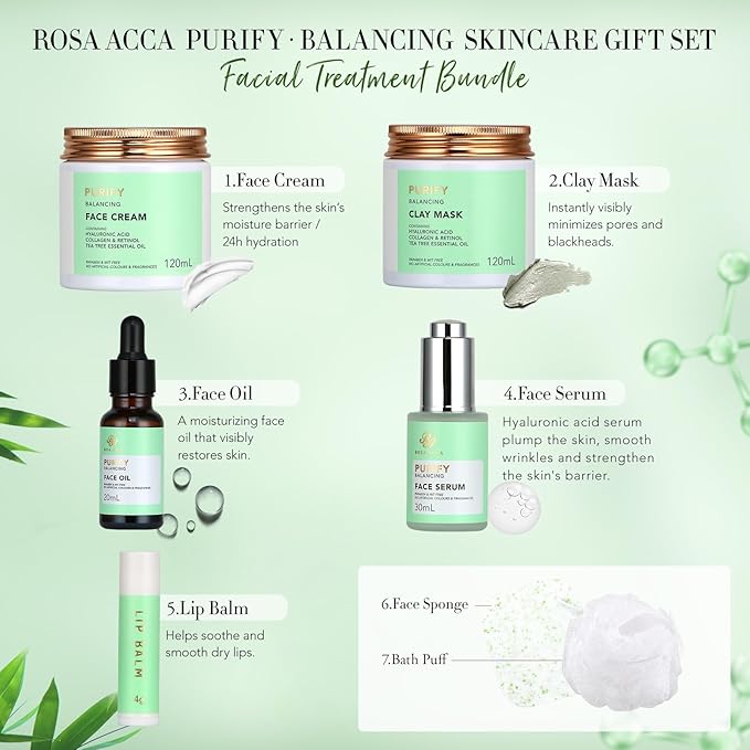 30pcs Valentines Day Gifts for Men & Women, Facial Skin Care Set & Spa Ki, Self-Care Relaxation Gift, Skin Care Collection, Tea Tree Essential Oil, Serum, Dad, Mother's Day, Christmas, Birthday - Bloomnest