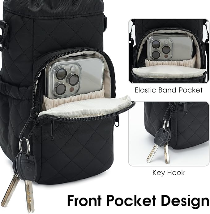 sportsnew Water Bottle Holder with Strap 32oz 40oz Insulated Water Bottle Carrier Sling Bag with Phone Pocket Crossbody sportsnew