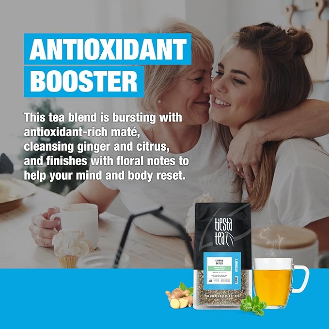 Tiesta Tea - Ginger Citrus Herbal Loose Leaf Tea, Lemon Ginger with Mint & Chamomile Blend, Caffeine-Free, Brew Hot or Iced, Makes Up to 200 Cups, Resealable Bulk Pouch, 12 Ounce - Bloomnest
