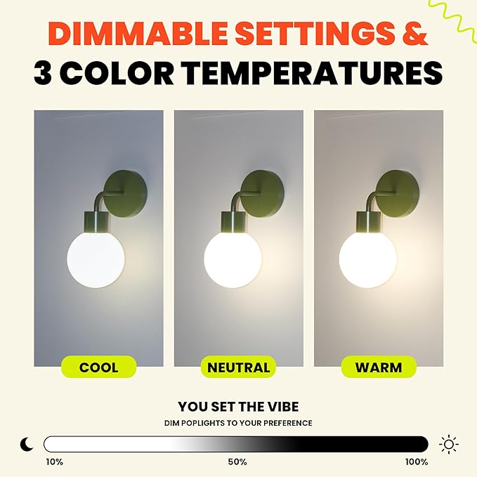 Wireless Wall Sconce (Shark Tank) Rechargeable & Dimmable LED Light w/App Control & Damage-Free Install, Moveable Modern Ambient Lighting for Elegant Home & Bedroom Decor | Sage Green - Bloomnest