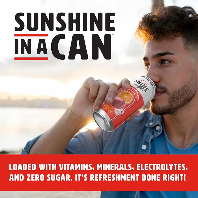 Shine Water Fruit Punch Vitamin D Electrolyte Drinks 12-Pack, Sugar Free Flavored Water with Magnesium, Zinc & Antioxidants, Low Calorie Hydration Beverage, Plant-Based Vitamin Water Zero Sugar - Bloomnest
