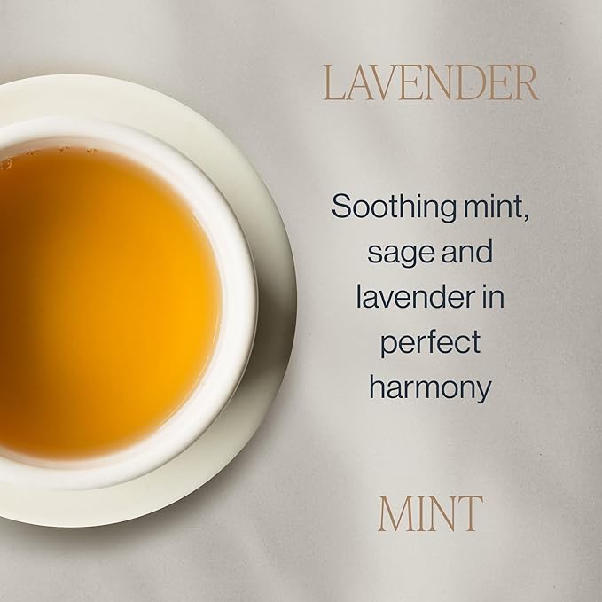 Rishi Tea Lavender Mint Herbal Tea - Organic, Caffeine Free Sachet Bags, Calming Lavender with Peppermint & Sage - 15 Count (Pack of 6) - Bloomnest