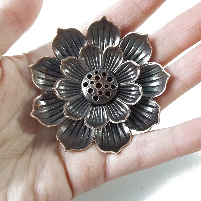 GXXMEI 8PCS Lotus Brass Stick Incense Burner Holder Incense Burner Cone Ash Catcher Home Fragrance Accessories