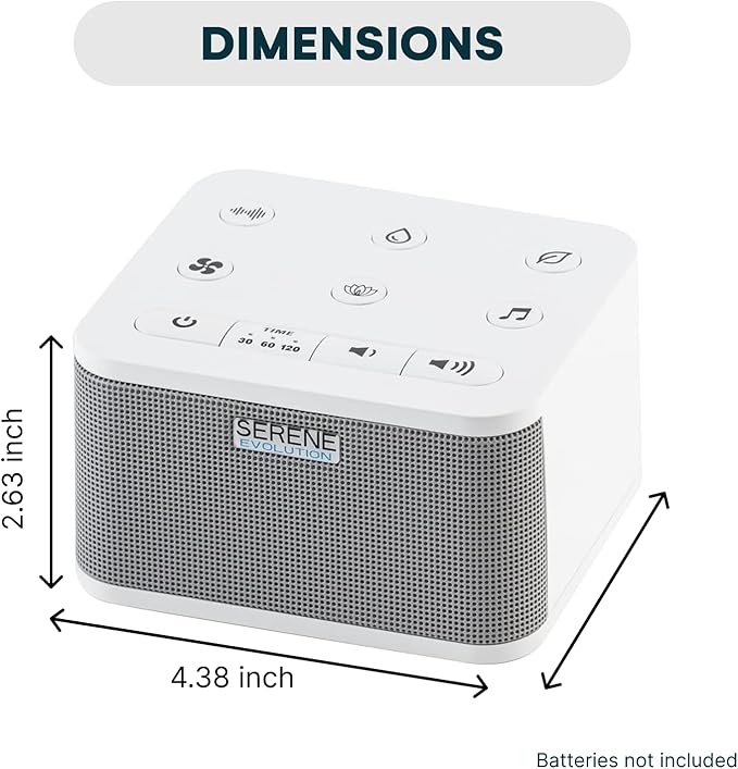 Serene Evolution 30 Sound White Noise Machine - Sleep Machine for Adults, Baby With Rain, Ocean, Pink Noise - Brown - Bloomnest