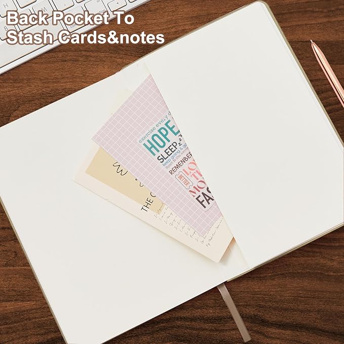 Lined Journal Notebook for Work College Ruled Note Book 5.79"x8.27"A5 PU Leather Daily Journaling 216 Pages for Women Men Writing Home School Supplies Business (Khaki) - Bloomnest