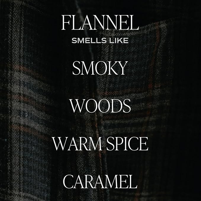 Sweet Water Decor Flannel Soy Candle - Vanilla, Caramel, Amber, Tonka, Smoky Woods, Musk Scented Soy Candles - Autumn Candle for Home - 9oz Clear Jar with Gold Foil Made in The USA - Bloomnest