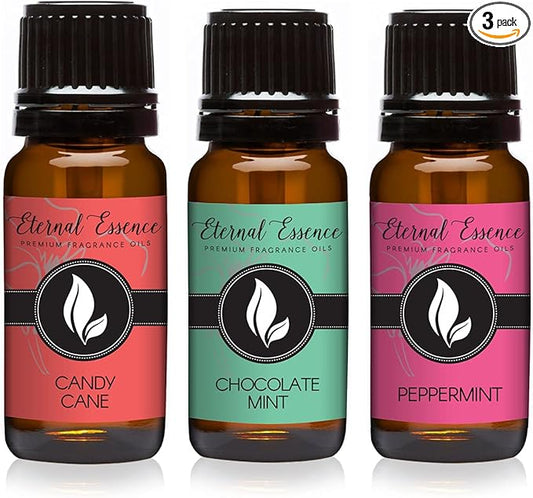 Eternal Essence Oils - Trio (3) - Candy Cane, Peppermint & Chocolate Mint - Premium Fragrance Oil - 10ML EternalEssenceOils