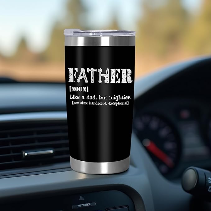 TEEZWONDER Christmas Birthday Gifts for Dad from Daughter Son - Stainless Steel Insulated Coffee Tumbler with Lid 20 oz - Funny Gifts for Dad, Husband Birthday Gift Ideas - Bloomnest