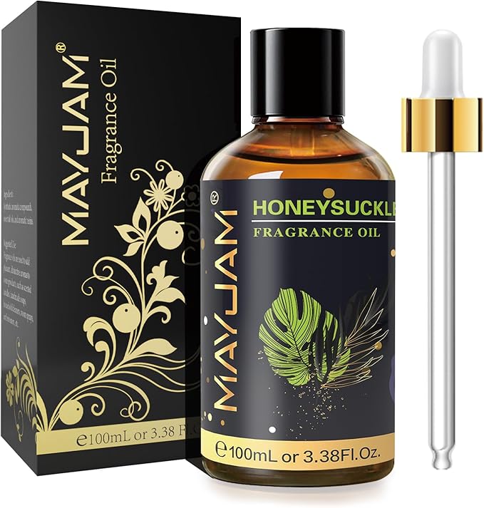 MAYJAM 100ML/3.38FL.OZ Honeysuckle Fragrance Oils with Glass Dropper, Essential Oils for Diffusers for Home, Long Lasting Scented Oils for Diffusers Soap Candle Making - Bloomnest
