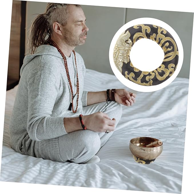 Nepal Handmade Buddha Sound Bowl Cushion Durable Singing Bowl Pad for Meditation Mindfulness Color Design for Practicing - Bloomnest