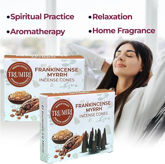 TRUMIRI Frankincense Myrrh - 20 Cone Incense - Dual Pack of 10 Incense Cones TRUMIRI