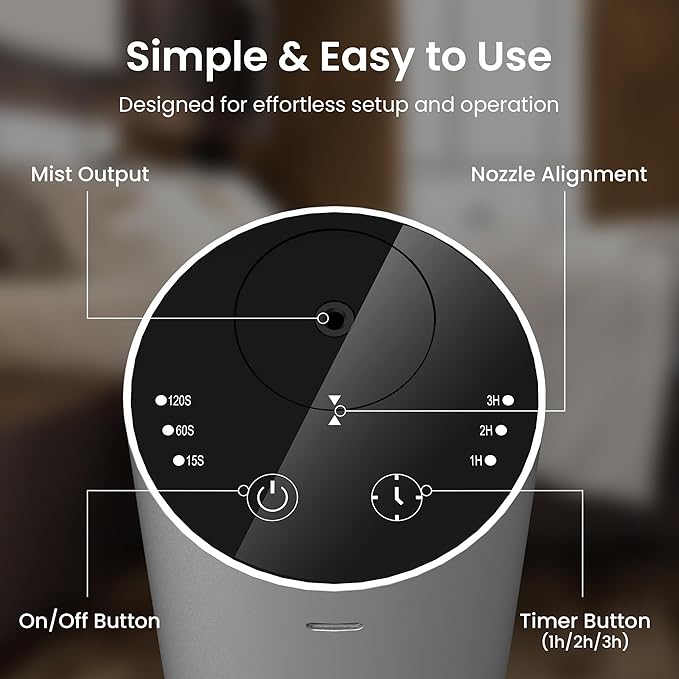 LiteMist Cold Air Essential Oil Diffuser – Waterless Nebulizing Aroma Diffuser, USB-C Cordless 2000mAh Battery, Aluminum Portable Scent Diffuser for Home Office Car, 0.7oz / 20ml - Bloomnest