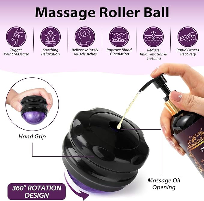 PjordoAromatherapy Lavender Massage Oil, Massage Oil for Massage Therapy, Calming, Soothing, Relaxing, Spa Gifts for Him Her, 10 Fl Oz - Bloomnest