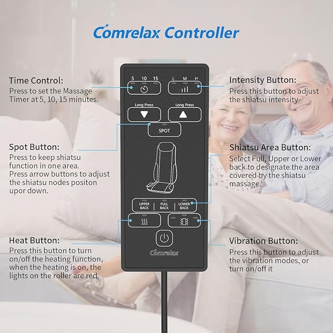 Shiatsu Back Massager with Heat, Massager Chair Pad for Pain Relief Deep Tissue with Smart Timer, Kneading Seat Cushion Vibration for Office, Home, and Travel Use - Bloomnest