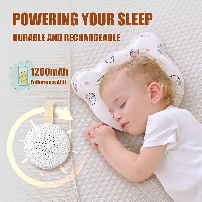 Sound Machine with 24 Relaxing Nature Sounds,Sleep Portable Travel White Noise Machine for Home,Office,Nursery,Timed and Adjustable with Lights Sound Machine - Bloomnest