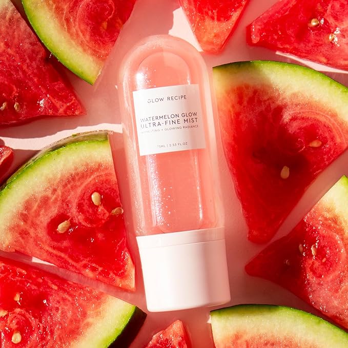 Glow Recipe Watermelon Glow Facial Spray + Hydrating Mist - Ultra-Fine Face Mist with Hyaluronic Acid + Hibiscus AHA to Refresh Dry Skin & Enhance Dewy Makeup - Suitable for All Skin Types (75ml) - Bloomnest