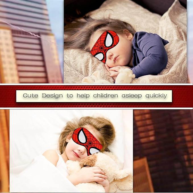 Cute Silk Sleep Mask, 2PACK Kids Eye Mask with Lightweight Adjustable Strap for Sleeping Boys Girls Women Men Travel Party Supplies - Bloomnest