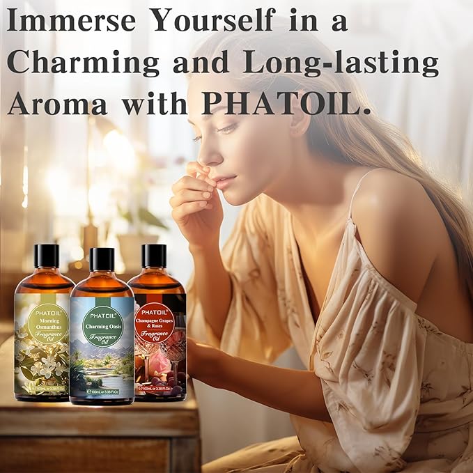 PHATOIL Fireplace Embrace of Warmth Fragrance Oils for Aromatherapy, 3.38FL.OZ Diffuser Oils for Home, Perfect for Aromatherapy, Humidifiers, Yoga, DIY Candle and Soap Making - 100ml - Bloomnest