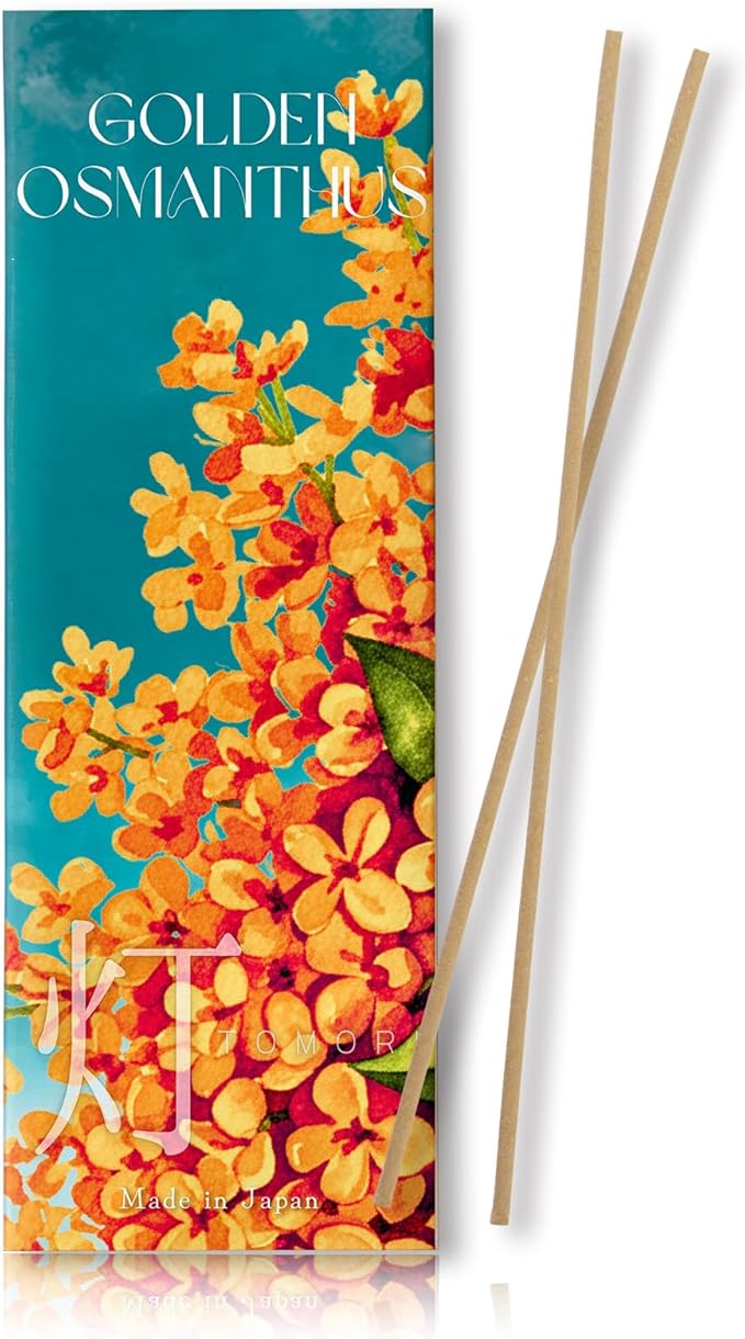 Golden Osmanthus Luxury Japanese Incense Sticks 60sticks Vanilla Musk Coreless Low Smoke Natural Charcoal Free Non Toxic Aromatherapy Meditation Calming Stress Relief Relaxation Yoga TOMORI VECTillJapan-TOMORIofficial-