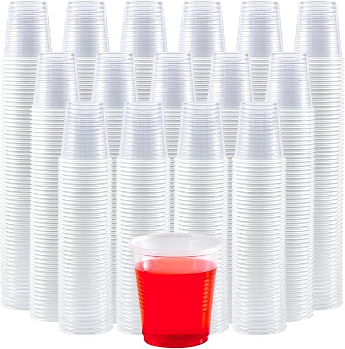 1200Pack 3oz Plastic Cups,Disposable Mouthwash Cups,3 Ounce Small Clear Tumblers for Tasting, Drinking and Party - Bloomnest