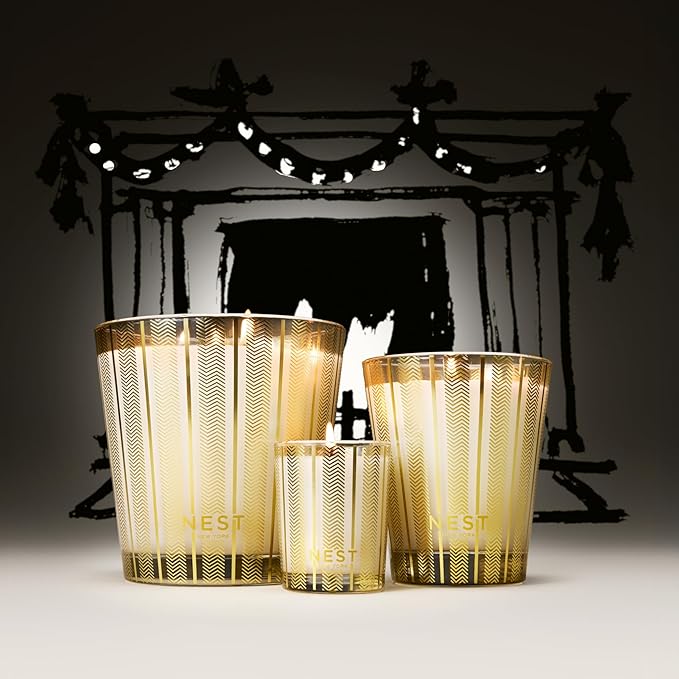 NEST New York Scented 3-Wick Candle, Winter Chai - 21.2 oz - Up to 100-Hour Burn Time - Reusable Glass Vessel - Bloomnest