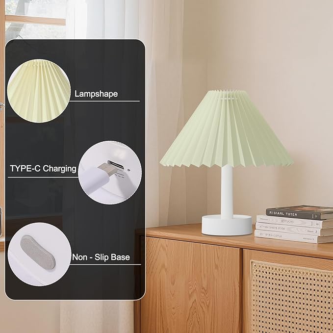 Tremdwoto Bedside Night Light for Kids,3 Colors Modes & Stepless Dimmable Cordless Night Lights,USB Rechargeable Nursery Lamp Nightlight, Cute Bedside Night Light for Bedroom, Kids Room, Dorm - Bloomnest