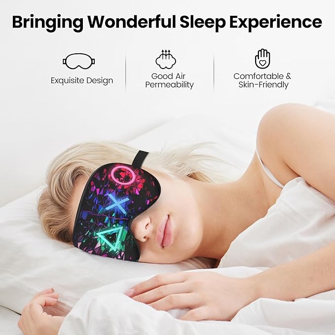 2 Pcs Boys Sleep Eye Mask, Guys Blackout Sleeping Silk Mask for Kids Adult Children's Travel Eye Cover Blindfold for Game - Bloomnest