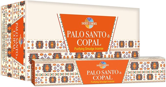 Sacred Elements Palo Santo & Copal Incense Sticks – 12 Pack | Natural Holy Palo Santo for Cleansing, Meditation, Smudging & Aromatherapy | Premium Copal Resin Blend | Long-Lasting Fragrance HEM