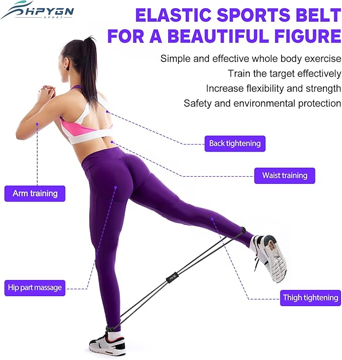 HPYGN Resistance Bands, Figure 8 Exercise Bands for Women Men, 8 Shaped Resistance Bands for Arms, Chest Expander, Yoga Gym Fitness Pulling Rope 8 Word Elastic for Exercise Muscle Training Tubing - Bloomnest