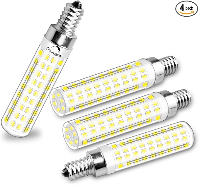 E12 Led Bulbs 100 Watt Equivalent, Dimmable Chandelier Light Bulbs 6000K Cool White 1100 Lumen for Ceiling Fan Pendant Lighting Salt Lamp,4 Pack - Bloomnest