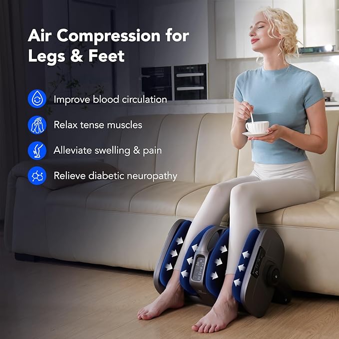 Foot Massager with Heat & Vibration, Shiatsu Foot Massager Machine for Pain Relief, Deep Tissue Kneading, Adjustable Vibration &Pressure -Massage Feet, Leg, Calf, Ankle, Gifts for Dad Mom - Bloomnest