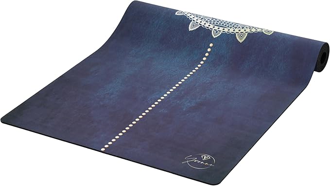 Yvonne Mandala Majesty Yoga Mat - 4mm (1/6”) Thick, Non-Slip, Eco-Friendly Natural Rubber, Ultra Grip, Durable & Sweat-Resistant for Home, Studio & Hot Yoga – Free Carrying Strap Included - Bloomnest