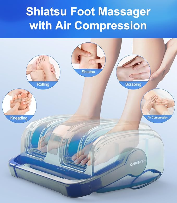 Foot Massager with Heat, FSA HSA Eligible, Shiatsu Foot Massager for Plantar Fasciitis, Neuropathy, Circulation and Pain Relief, Remote, Deep Kneading for Foot Calf Gifts for Women Men Mom Dad