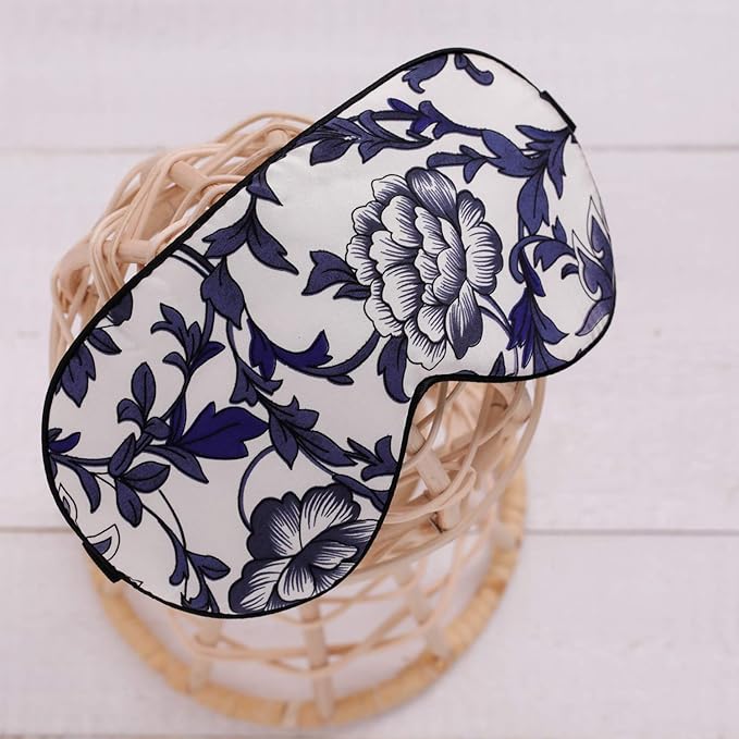 Maxfeel 100% Pure Silk Eye Mask - Sleep Eye Cover in Printed Colors (#5) - Bloomnest