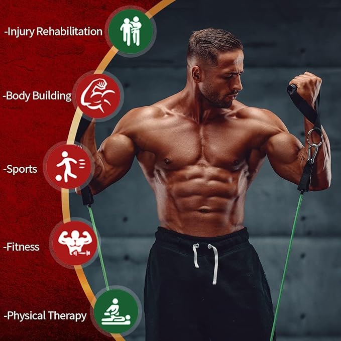 VEICK Resistance Bands, Exercise Bands, Workout Bands, Resistance Bands for Working Out with Handles for Men and Women, Exercising Bands for Fitness Weights Work Out at Home - Bloomnest