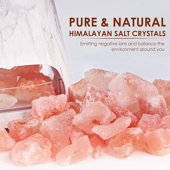 SALKING 2-in-1 Ultrasonic Essential Oil Diffuser & Himalayan Salt Lamp, Aromatherapy Diffuser Cool Mist Humidifier with 3 Brightness, Salt Therapy Lamp, 100% Pure Himalayan Salt Rock, 150ml (Marble) - Bloomnest
