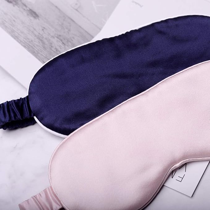 Silk Sleep Mask Light Blocking Luxury 100% Mulberry 19mm Silk Eye Mask Eye Cover Blindfold Ultra Soft Light & Comfy Anti Aging Skin Care with Travel Bag Gift Package - Bloomnest