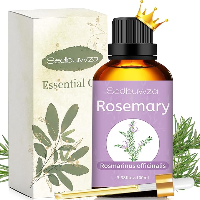 Sedbuwza Rosemary Essential Oil, Rosemary Oil 100% Pure Natural Rosemary Fragrance Oil for Massage Diffuser Humidifier Candle Soap Aromatherapy Making - 3.38 OZ Sedbuwza