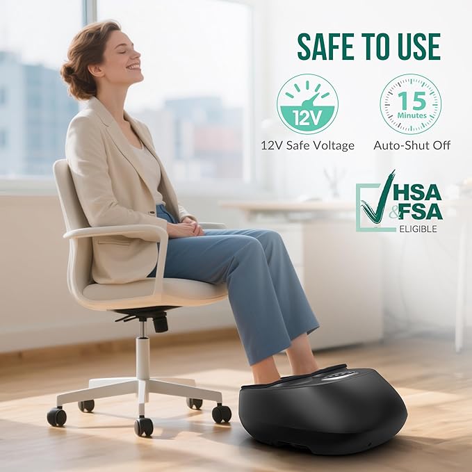 Snailax Shiatsu Foot Massager with Heat, Kneading, Compression, Vibration, Feet Massage Machine for Plantar Fasciitis, Neuropathy, Foot Warmer, Gifts for Women Men,Size 13 - Bloomnest