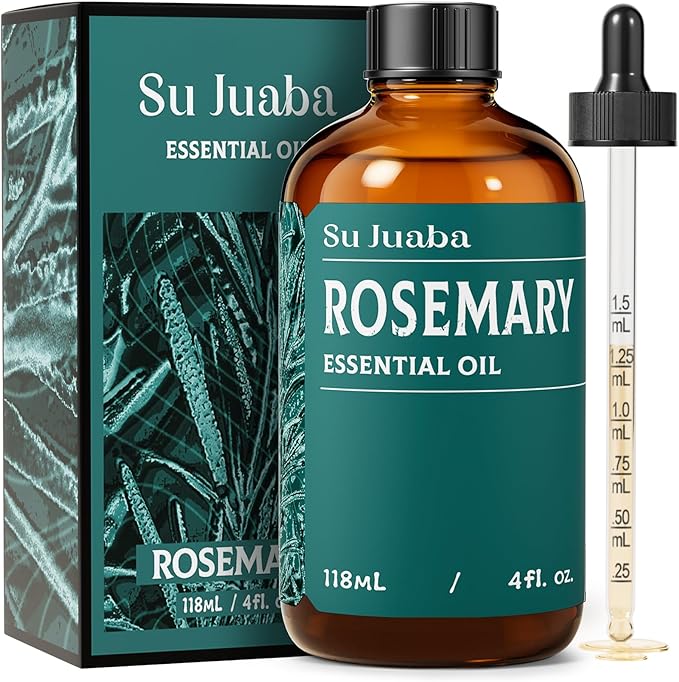 SU JUABA 4 Fl Oz Rosemary Essential Oil, 100% Pure Natural Aromatherapy Oil for Hair Growth, Skin, Nourish Scalp - 118ML Bloomnest