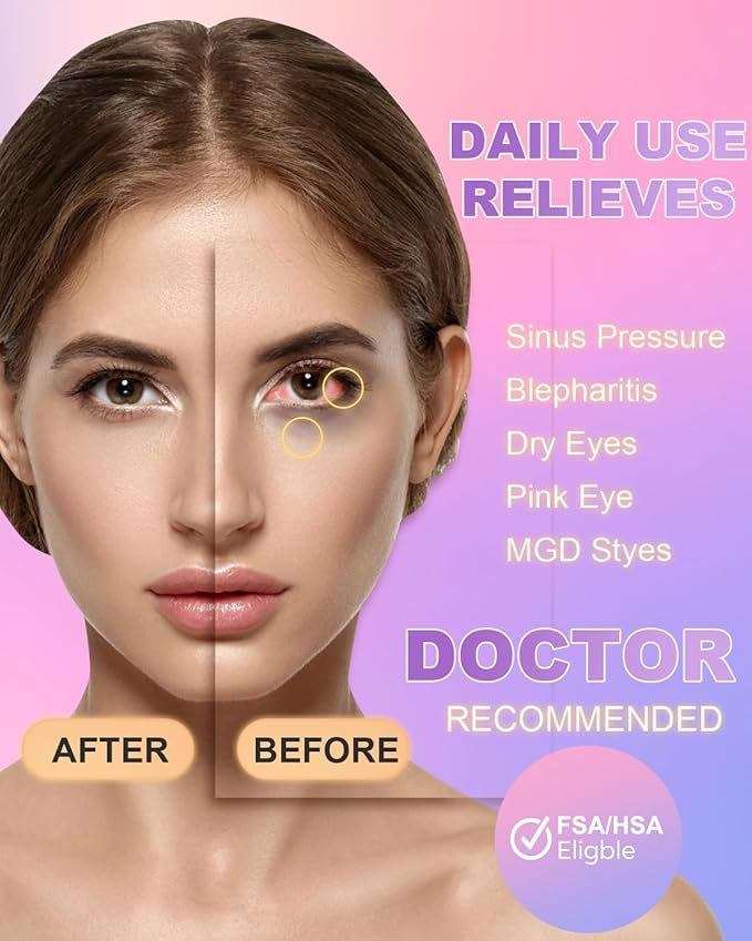ProCIV 20 Packs Steam Eye Masks, Warming Eye Masks for Dark Circles, Disposable Self-heating Hot Eye Mask Soothing Headache, Dry Eyes, Heating Eye Mask for Stress Eye Fatigue Relief - Bloomnest