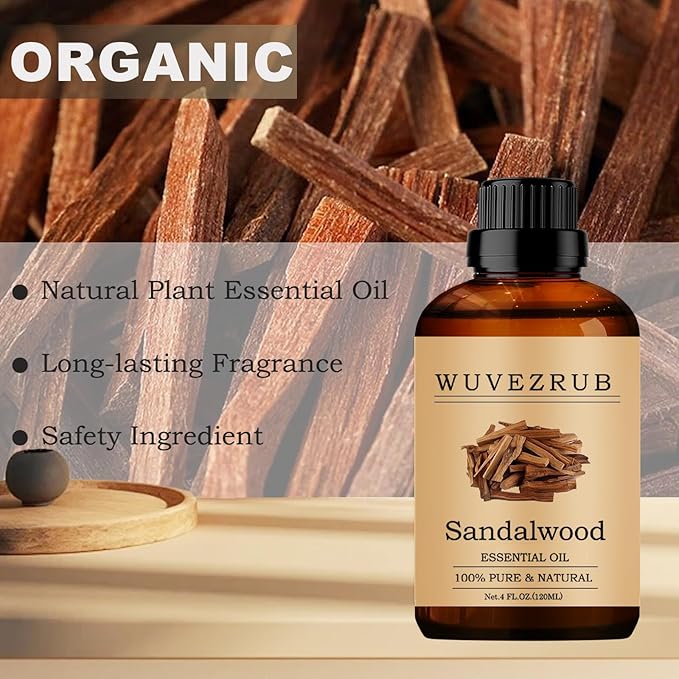 Sandalwood Essential Oils, 120ML Pure and Natural Essential Oil for Aromatherapy Diffuser - Sandalwood /4 Fl Oz - Bloomnest