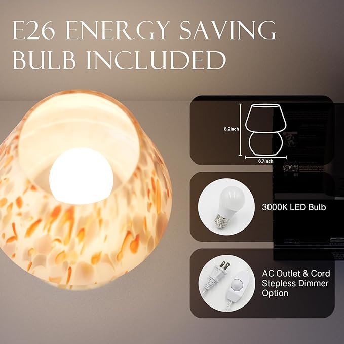 Mushroom Lamp Table Lamp for Bedroom,Small Desk Bedside Lamps for Living Room,Mushroom Decor Cute Mini Modern Mid Century Lamps for Night Stands,Aesthetic Home Living Room Decor(Flame Cream) - Bloomnest
