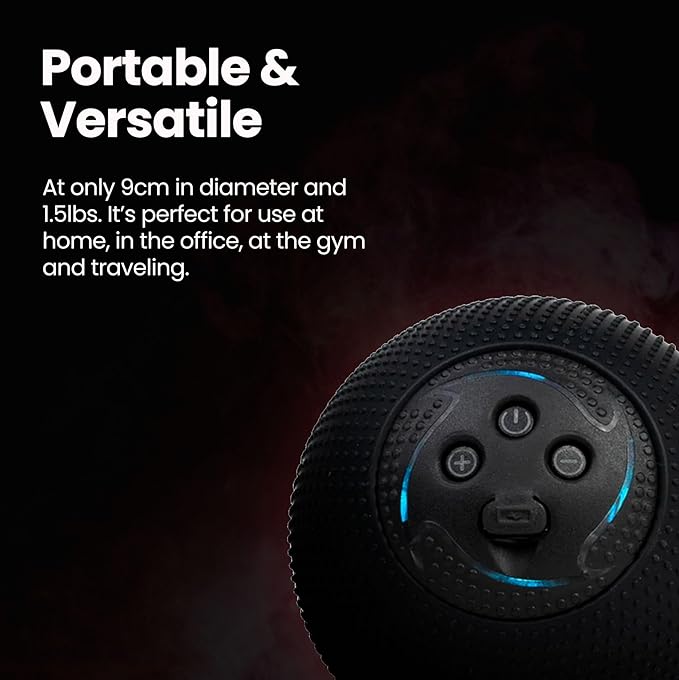 MyoStorm Heating Vibrating Massage Ball Roller for Deep Tissue Muscle Recovery Therapy and Pain Relief w/Heat + 4 Speed Vibration - Bloomnest