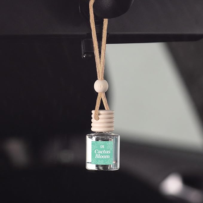 CANDECraftCo Car Air Hanging Fragrance Oil, Car Auto Freshener for Essential Oils, Scents Fragrance Aromatherapy Automobile Diffuser, Long Lasting (Cactus Bloom + Lavender Vanilla) - Bloomnest