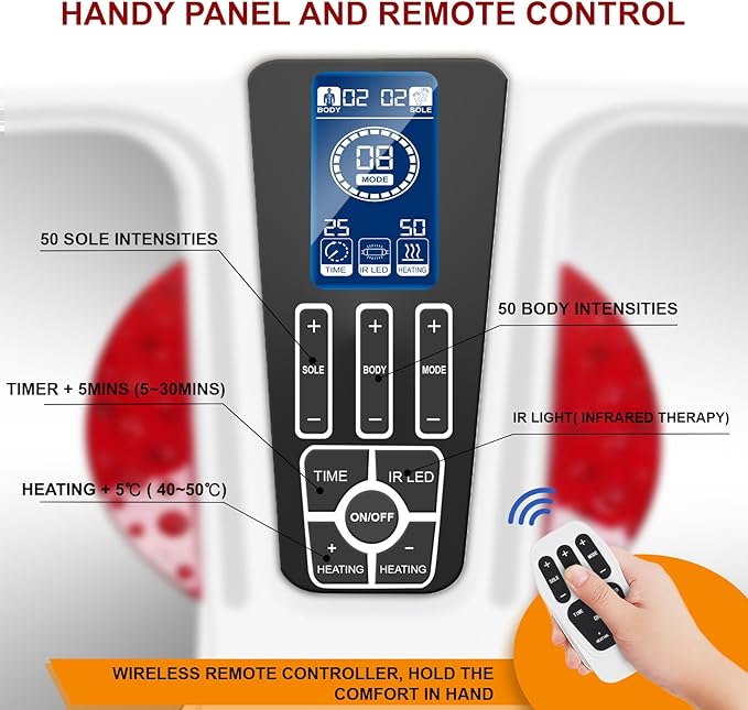 OSITO EMS Foot Massager for Neuropathy Feet Circulation Stimulator with Heat, FSA or HSA Eligible, EMS TENS Foot Leg Massage Machine for Foot Pain Neuropathy Cramps and Diabetes RLS, White - Bloomnest
