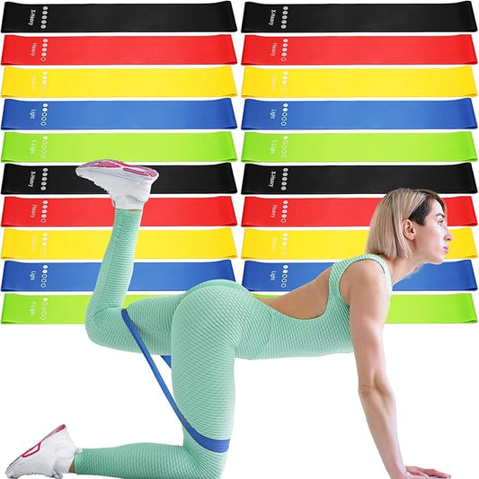 Deekin 20 Pcs Resistance Bands for Women Men 10-115 Lbs 5 Different Resistance Levels Loop Exercise Bands for Leg Working Gym - Bloomnest