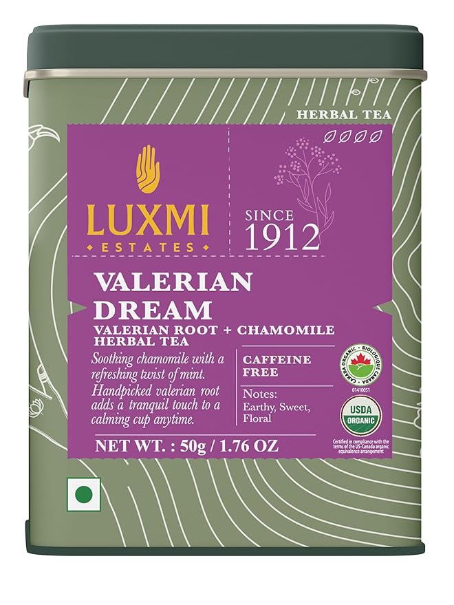 Luxmi Estates - Valerian Dream - Organic Valerian Root Tea for Sleep - Loose Leaf - 50g (25 Cups) | with Valerian Root, Chamomile & Lavender | Perfect Wellness Sleep Tea - Bloomnest