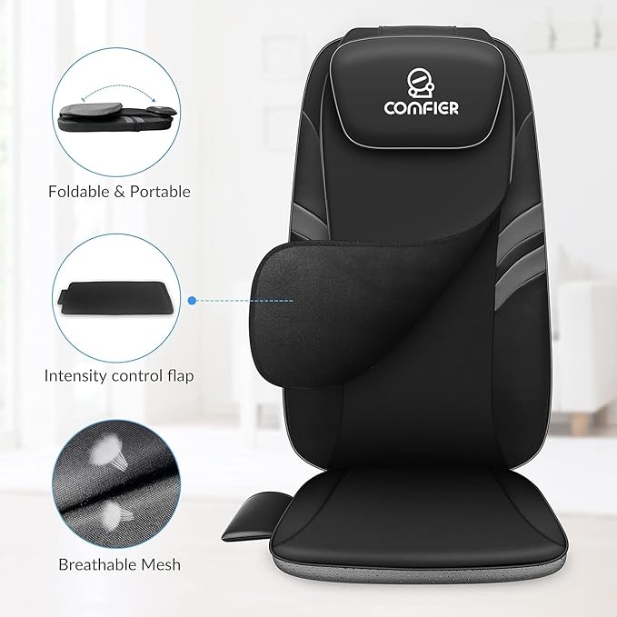 COMFIER Back Massager for Back Pain,APP Control, Shiatsu Massage Chair Pad,Electric Chair Massagers with Heat,Seat Cushion for Office,Home,Ideal Gifts for Mom,Dad,Him,Her - Bloomnest